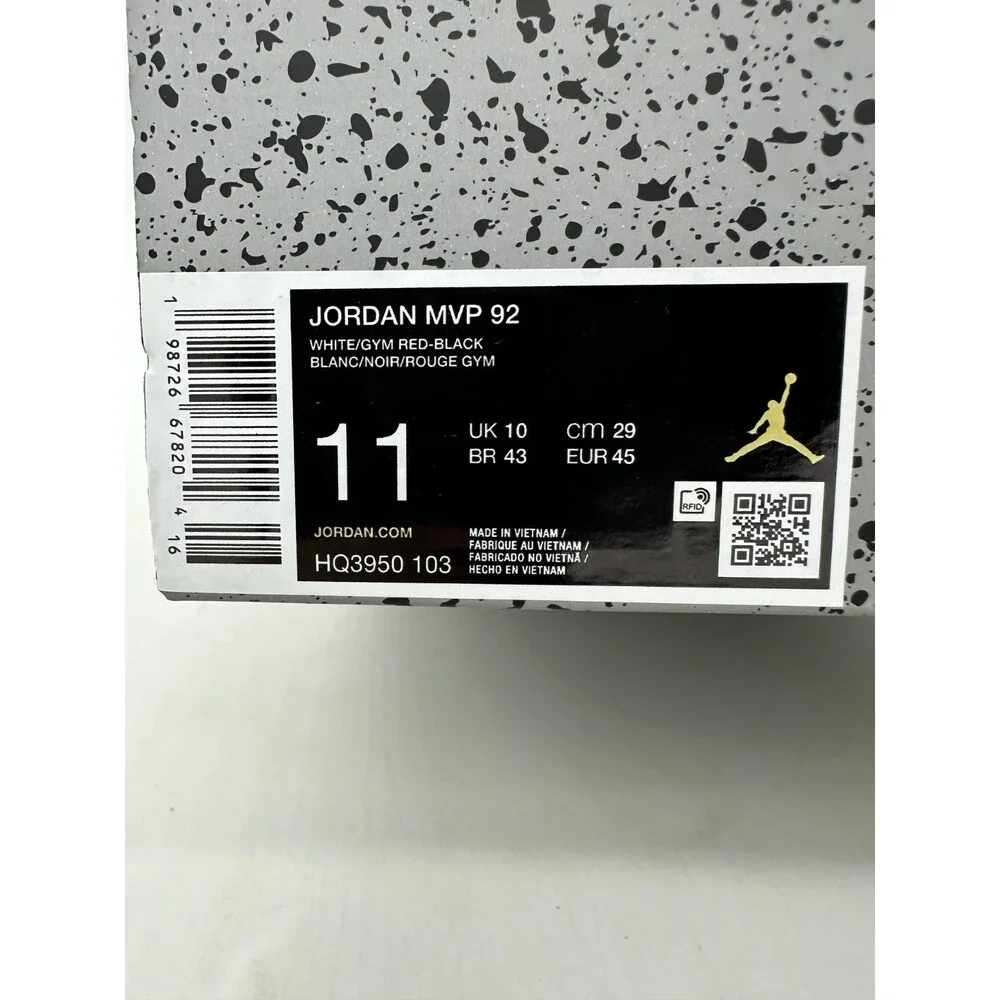 Air Jordan MVP 92 Men's size 11 Black White Leather Athletic Shoes HQ3950 103